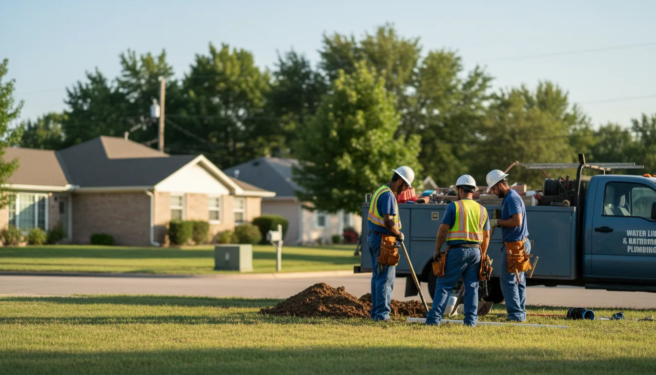 Residential water line and bathroom plumbing service in Prairie Grove, AR